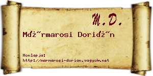 Mármarosi Dorián névjegykártya